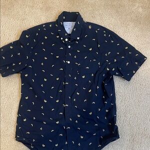 Banana Republic Dark Blue Shirt with Gold Accents